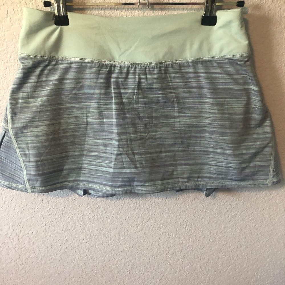Lululemon stripped skort with ruffles on back. Perfect condition, size 4 reg